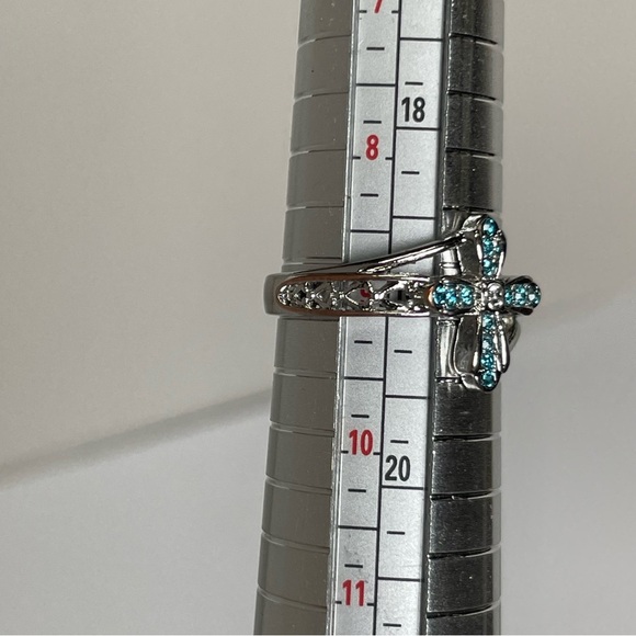With God All Things Are PossibleBlue Gemstone Ring Size 9 - Picture 5 of 7